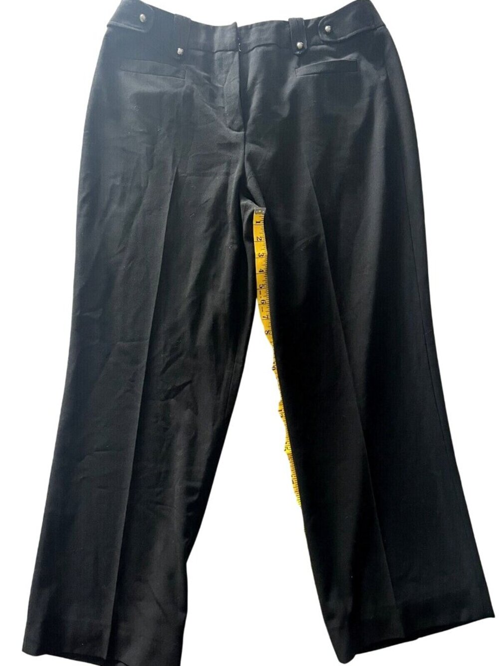 Larry Levine Black Stretch Pants Womens With Button Detailing Size 16